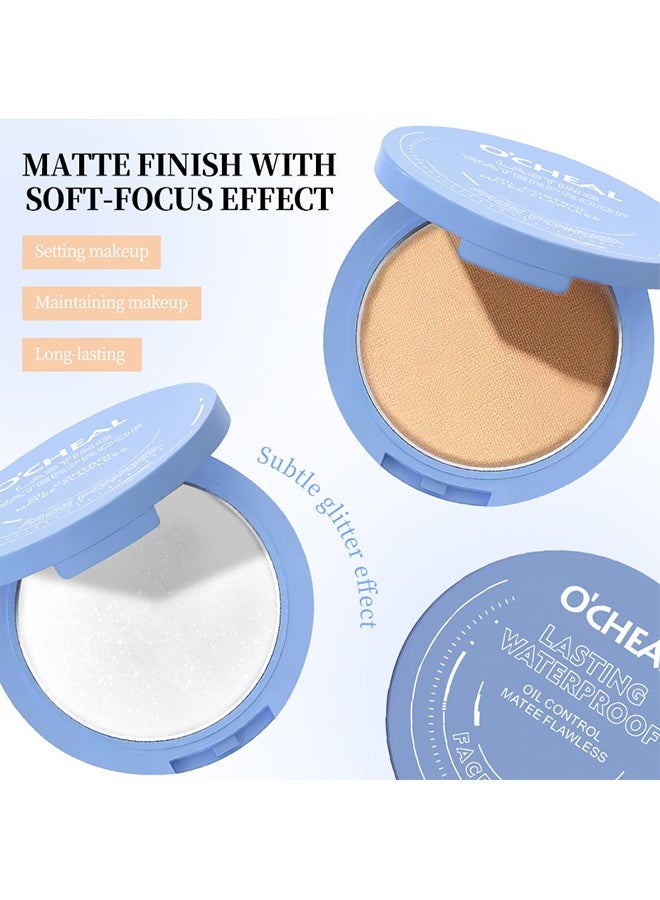 OCHEAL Lasting Waterrpoof Pressed Powder, Invisible Pores Lasting Waterrpoof Oil Control Face Pressed Powder, Matte Ultra Flawless Finish Makeup,Hide Pores Lightweight Longlasting Setting Powder with Puff,Waterproof Natural Coverage, Smooths Pores & Lines for All Skin ,(03#Pearlescent White 10g) - Image 4
